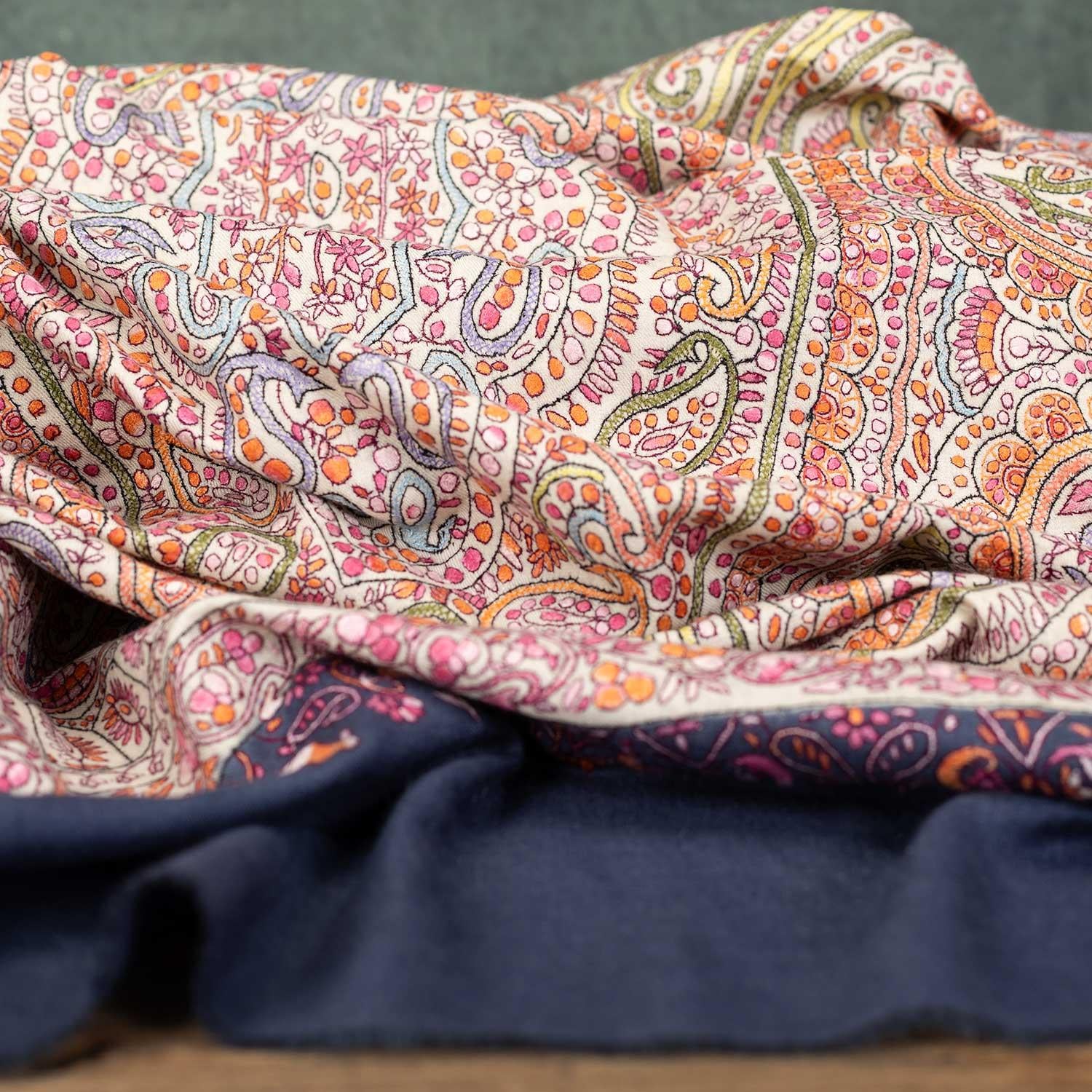 Mahroon Sozni Jamawar Pashmina Tantric