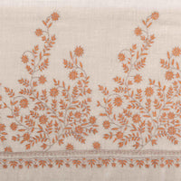 Spring of Kashmir Stole Orange Hand Embroidery