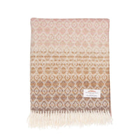British Wool Throw Pink & Camel