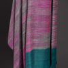 Ikat Pashmina Wrap 'Clouds of Ladakh' Teal & Fuchsia