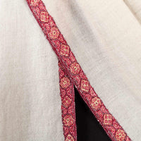 Sozni Hand Embroidered Cashmere Shawl Burgundy Border