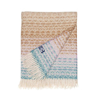 British Wool Throw Aqua & Lilac