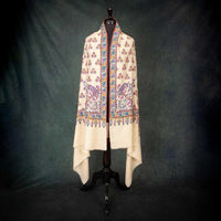 Sozni Hand Painted & Embroidered Jamawar Pashmina