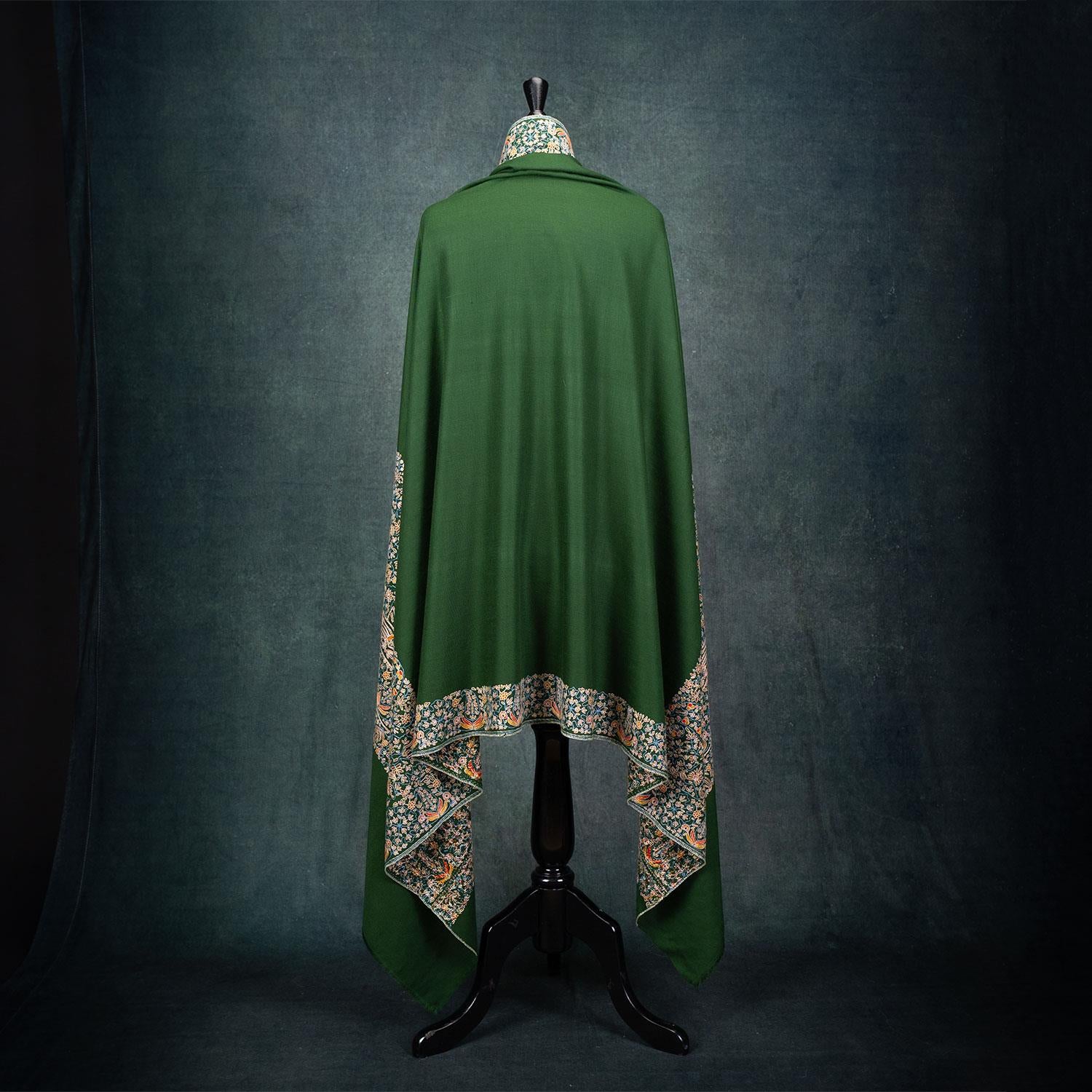 Hand Embroidered Royal Almond Shawl 'Bahaar'