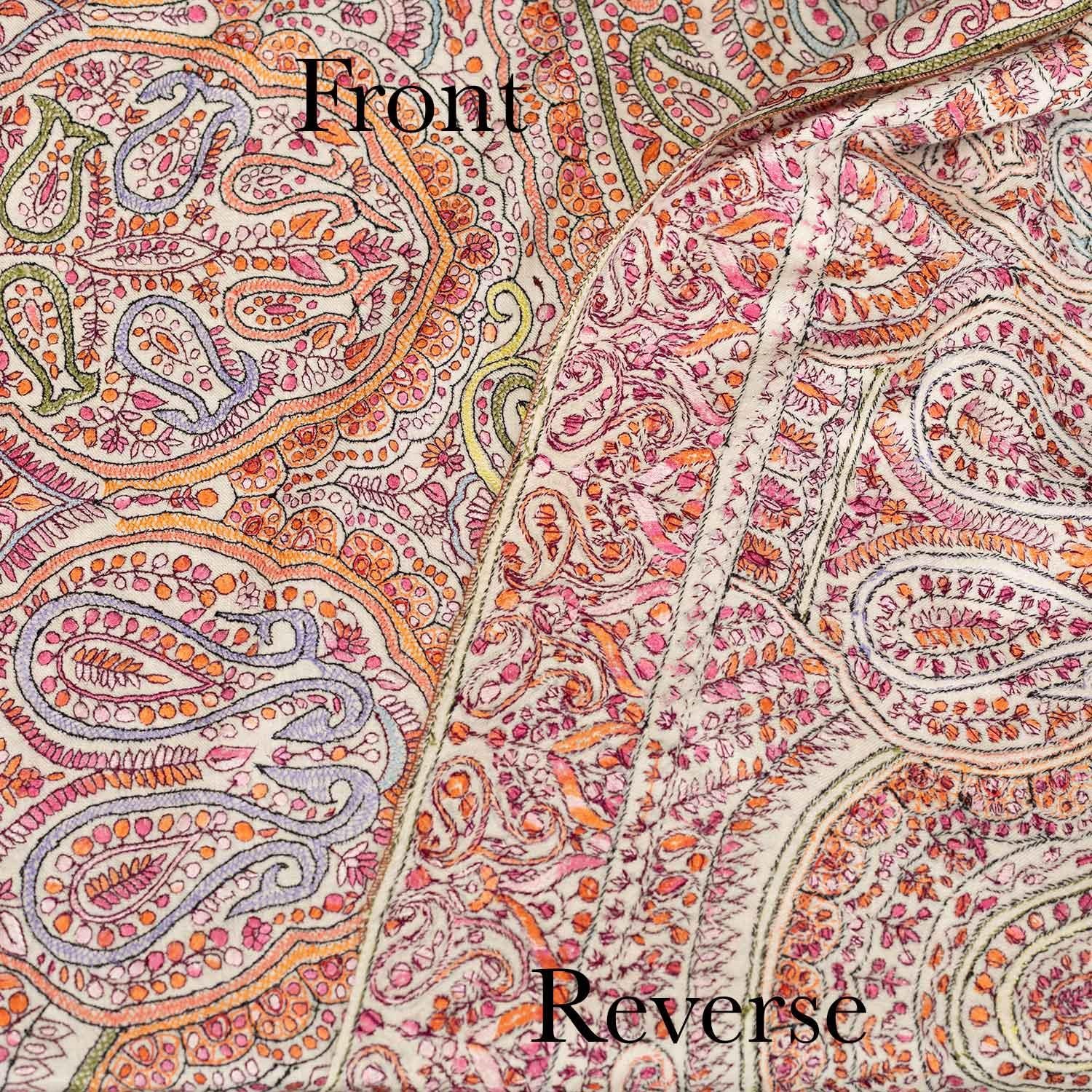 Mahroon Sozni Jamawar Pashmina Tantric