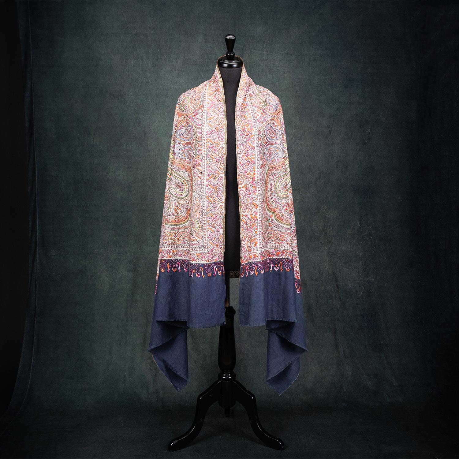 Mahroon Sozni Jamawar Pashmina Tantric