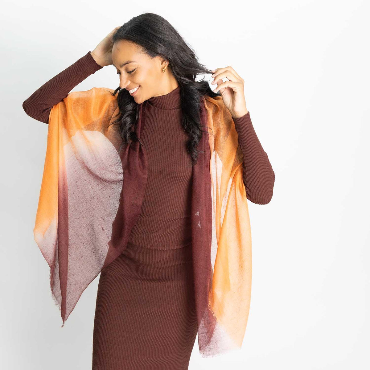Ombre Cashmere Shawl Auburn