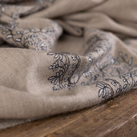 Spring of Kashmir Stole Black & White Hand Embroidery