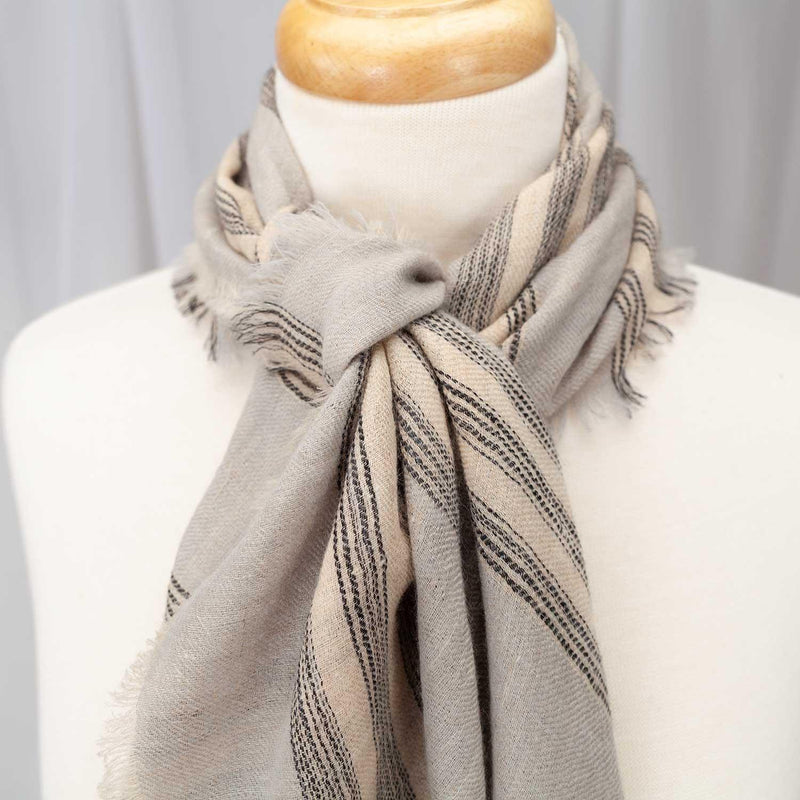 Cashmere Square Shawl Silver