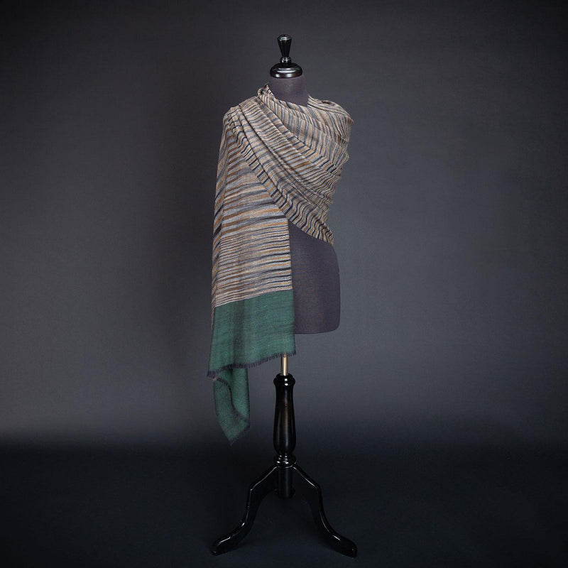 Ikat Pashmina Shawl 'Clouds of Ladakh' Forest