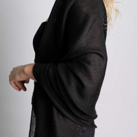 Handwoven Cashmere Stole Black