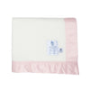 Satin Bound Merino Baby Blanket Soft Pink