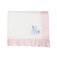 Satin Bound Merino Baby Blanket Soft Pink