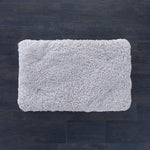 Medium super-soft curly fleece padded sheepskin pet bed non-slip backing in silver-grey tones 83 x 53cm