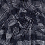  100% pure new wool medium weight knee rug in graphite grey plaid checks top-quality, warm and cosy 