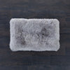 Small super-soft & silky longwool fleece padded sheepskin pet bed non-slip backing silver-grey tones 70 x 43cm