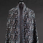 Hand Embroidered Cashmere Pashmina Black Floral