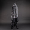 Hand Embroidered Cashmere Pashmina Black Floral