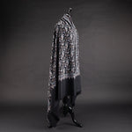 Hand Embroidered Cashmere Pashmina Black Floral