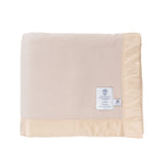 British-made Merino wool blankets medium weight warm traditional satin-style ribbon trim, available in 7 colours