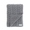 Knitted Cashmere Cable Throw Grey