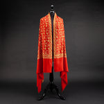 Hand Embroidered Cashmere Pashmina Burnt Orange & Gold