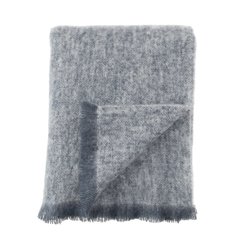100% Alpaca throw lightweight ultra soft & warm two-tone light & dark grey soft fringed edge top-quality By The Wool Company