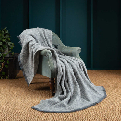100% Alpaca throw lightweight ultra soft and warm two-tone light and dark grey soft fringed edge top-quality 122 x 183 cm