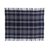 100% pure new wool medium weight knee rug in graphite grey plaid checks top-quality, warm and cosy