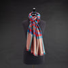 Hand Loomed Blue & Red Check Cashmere Stole