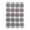 Merino-cashmere blend throw super-soft warm and cosy luxury throw aqua navy blue chocolate brown and white plaid check