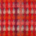 Mohair & Merino blend throw lightweight super soft & warm vibrant reds orange coral & pink in a geometric design 130 x 200 cm