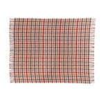 100% pure new wool medium weight throw in warm tones of brown and russet checks top-quality, warm and cosy