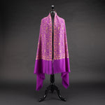 Hand Embroidered Cashmere Pashmina Purple