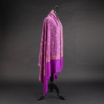 Hand Embroidered Cashmere Pashmina Purple