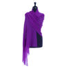 Fine wool & silk blend shawl in vibrant purple with a soft fringe edge lightweight & warm top-quality By The Wool Company