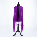 Fine wool & silk blend shawl in vibrant purple with a soft fringe edge super-soft lightweight & warm top-quality