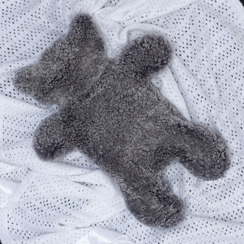 Teddy Hot Water Bottle Cover Silver