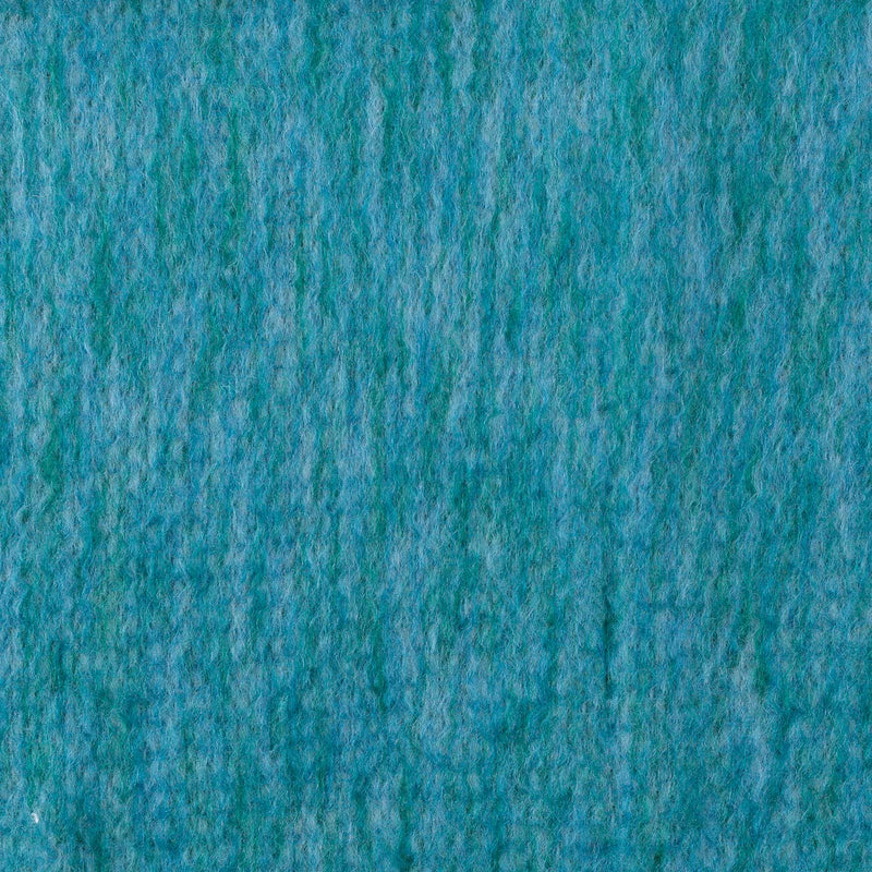 Mohair blend throw lightweight ultra soft & warm coastal blues & greens in a plaid weave with a tasselled fringe 130 x 200 cm