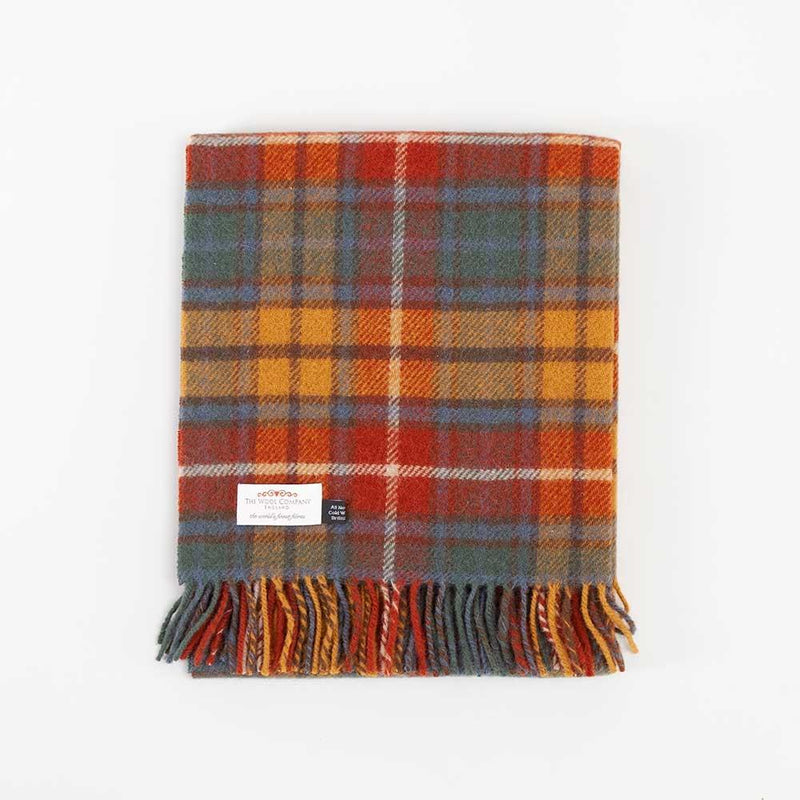  100% pure new wool British-made knee rug in Antique Buchanan tartan top-quality From The Wool Company