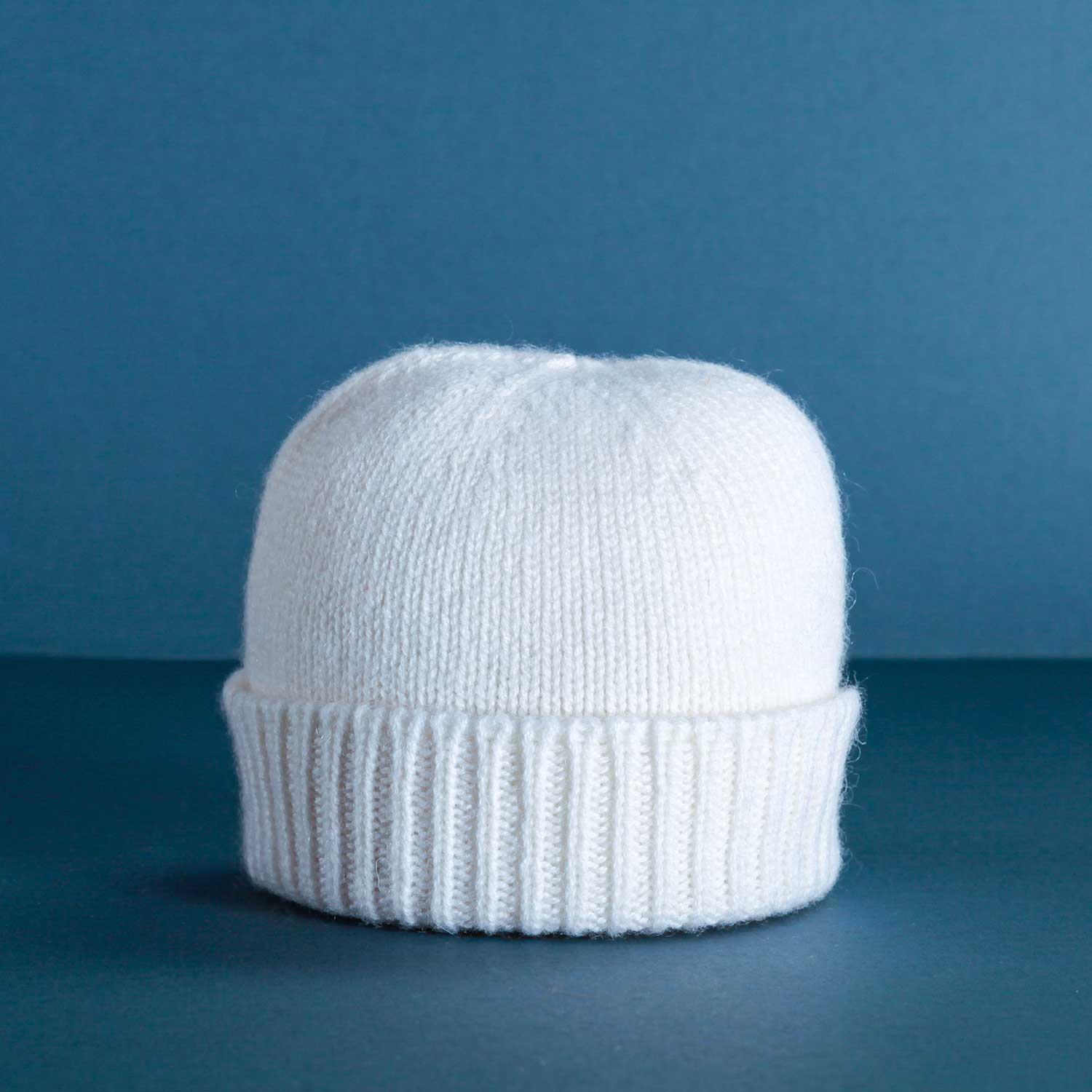 Cashmere Baby Beanie Hat Ivory The Wool Company