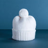 100% cashmere ivory knitted pom-pom hat super-soft & luxurious made in Scotland top-quality warm & cosy From The Wool Company