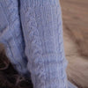 Cashmere cable knit bed socks super-soft powder blue colour in size 4 - 7 made in Scotland finest-quality & luxurious comfort