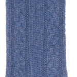 Cashmere cable knit bed socks super-soft denim blue colour in size 8 - 11 made in Scotland finest-quality & luxurious comfort