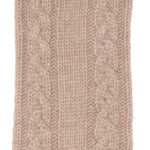 Cashmere cable knit bed socks super-soft taupe brown colour in size 8 -11 made in Scotland finest-quality & luxurious comfort