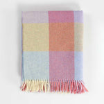 100% lambswool super-soft lightly brushed throw beautiful pastel shades check pattern top quality warm and cosy 