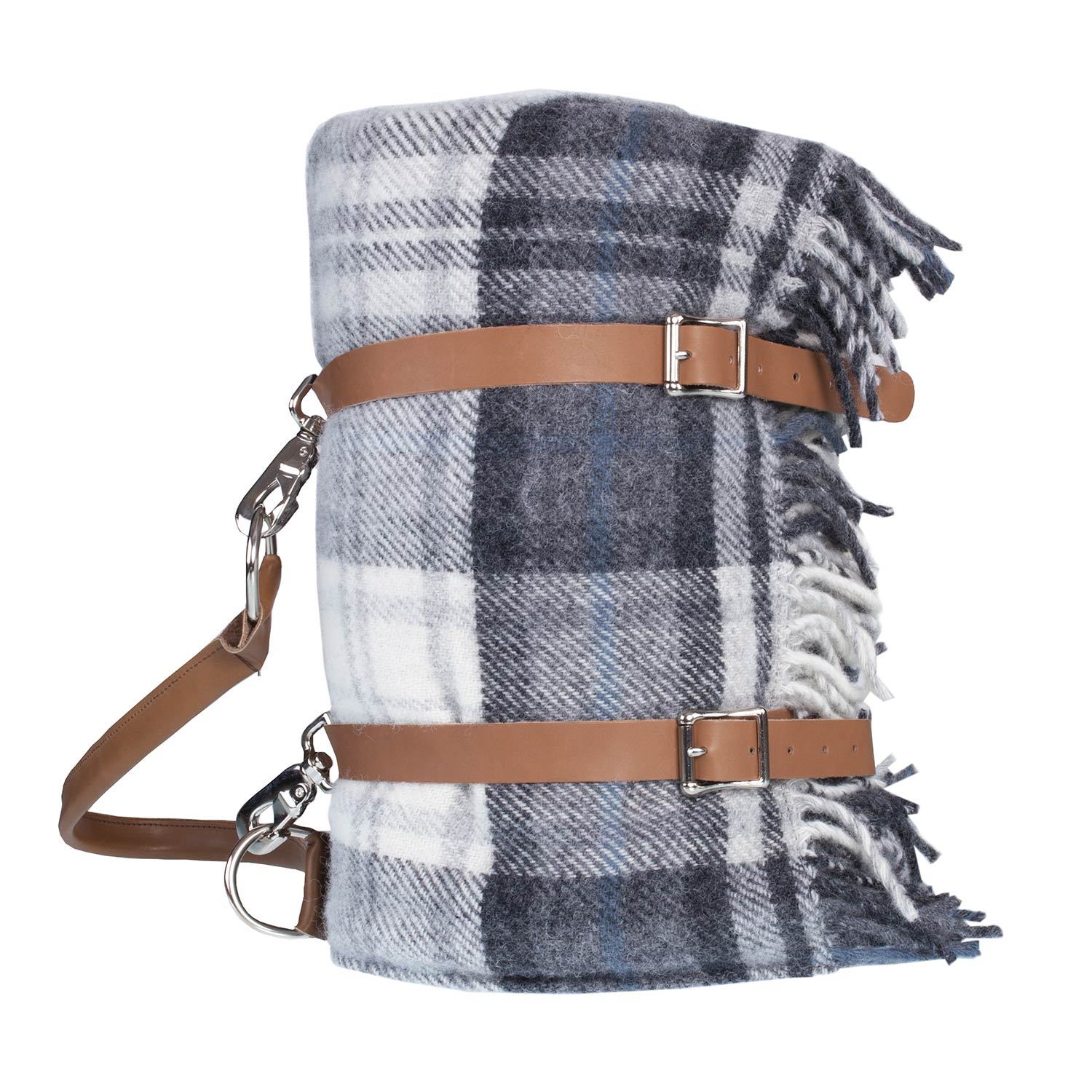 Pure new wool picnic blanket - Mint Green & Yellow