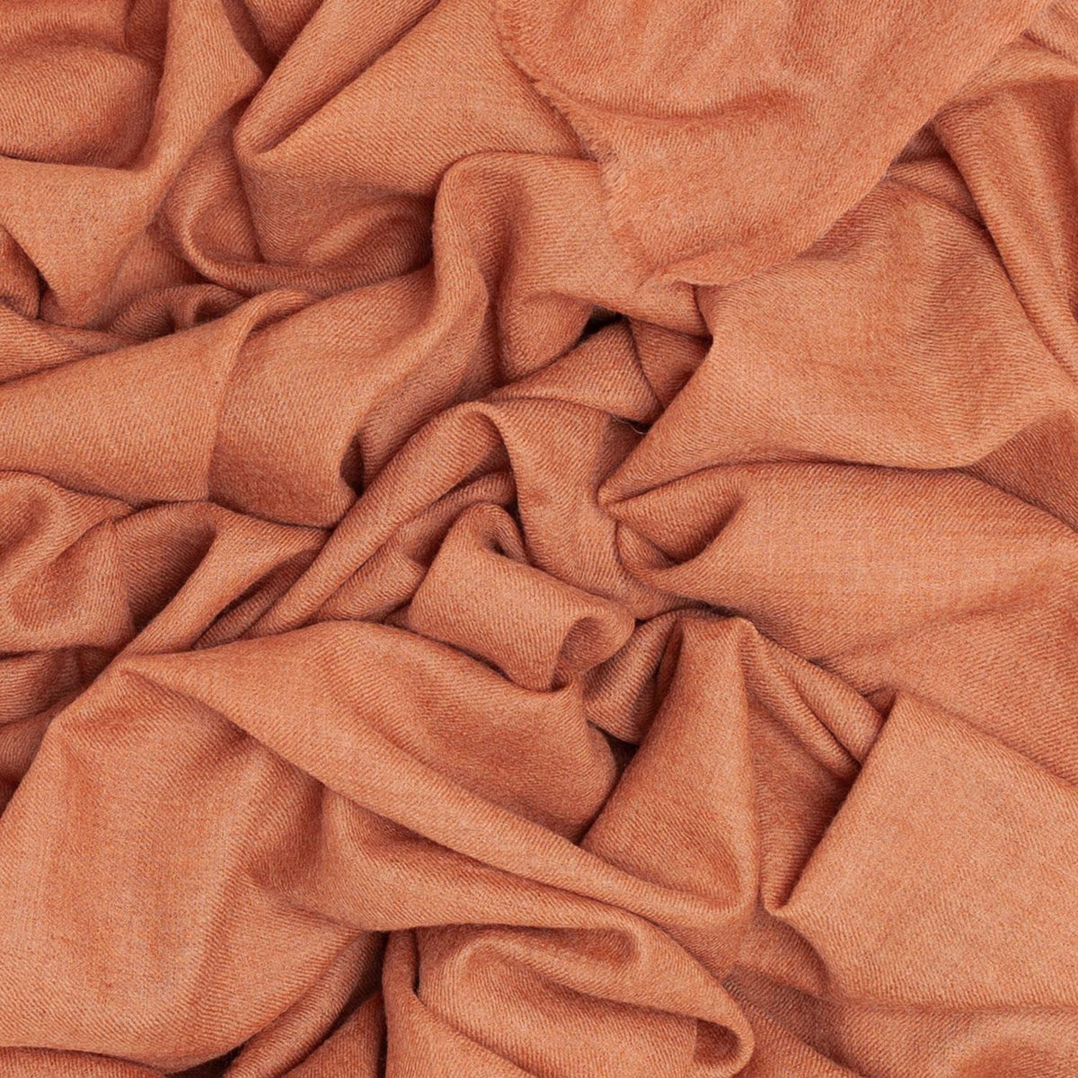 Fine wool & silk blend shawl in a warm cinnamon spice brown with a soft fringe edge super-soft lightweight & warm top-quality