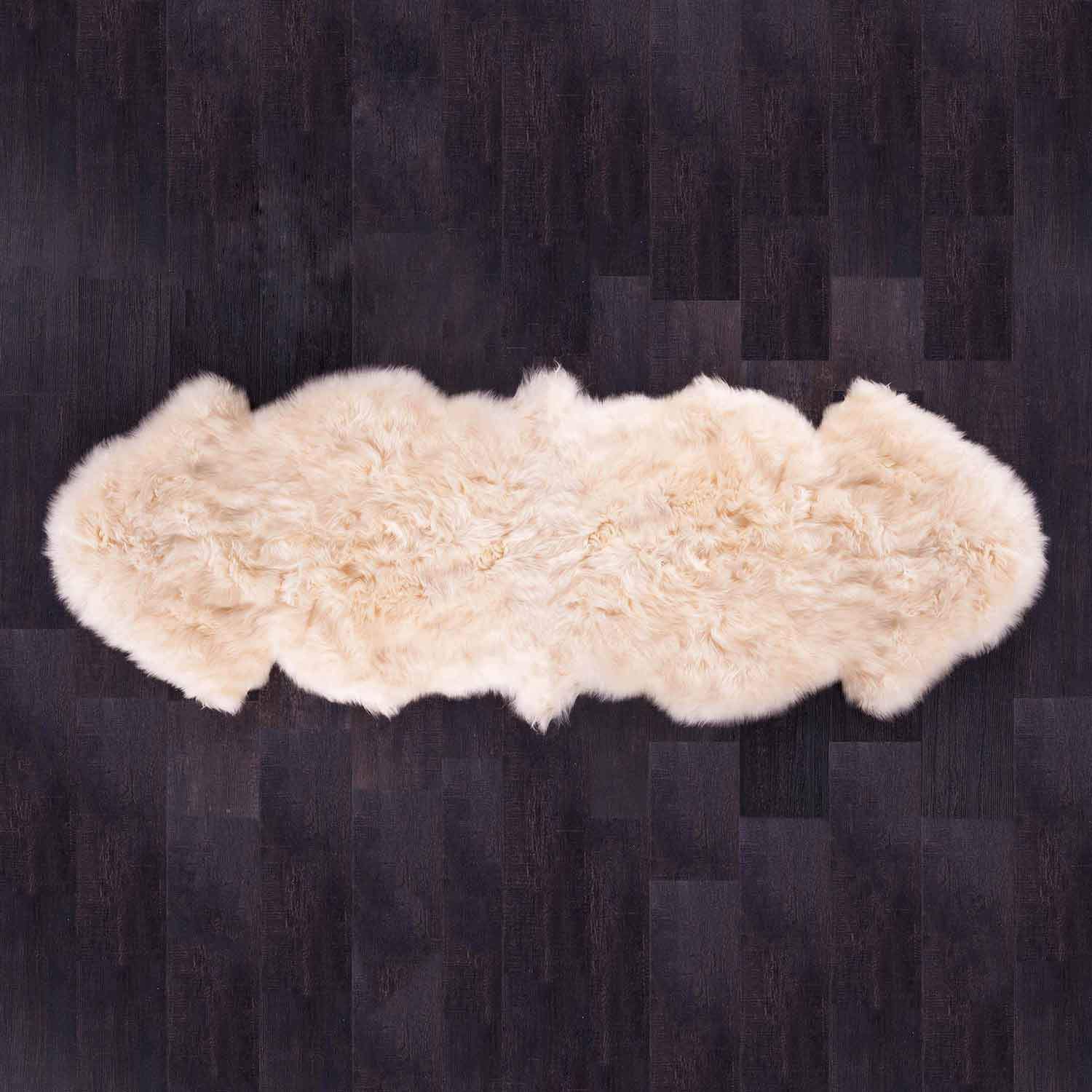 Shearling Champagne Rug Champagne Double Sheepskin Rug | Large | The Wool Company