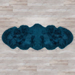 Loch double sheepskin, rich teal blue-green colour silky soft, created from two skins sewn together From The Wool Company